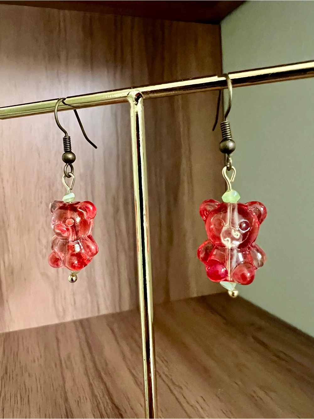 Red Gummy Bear Dangle Earrings